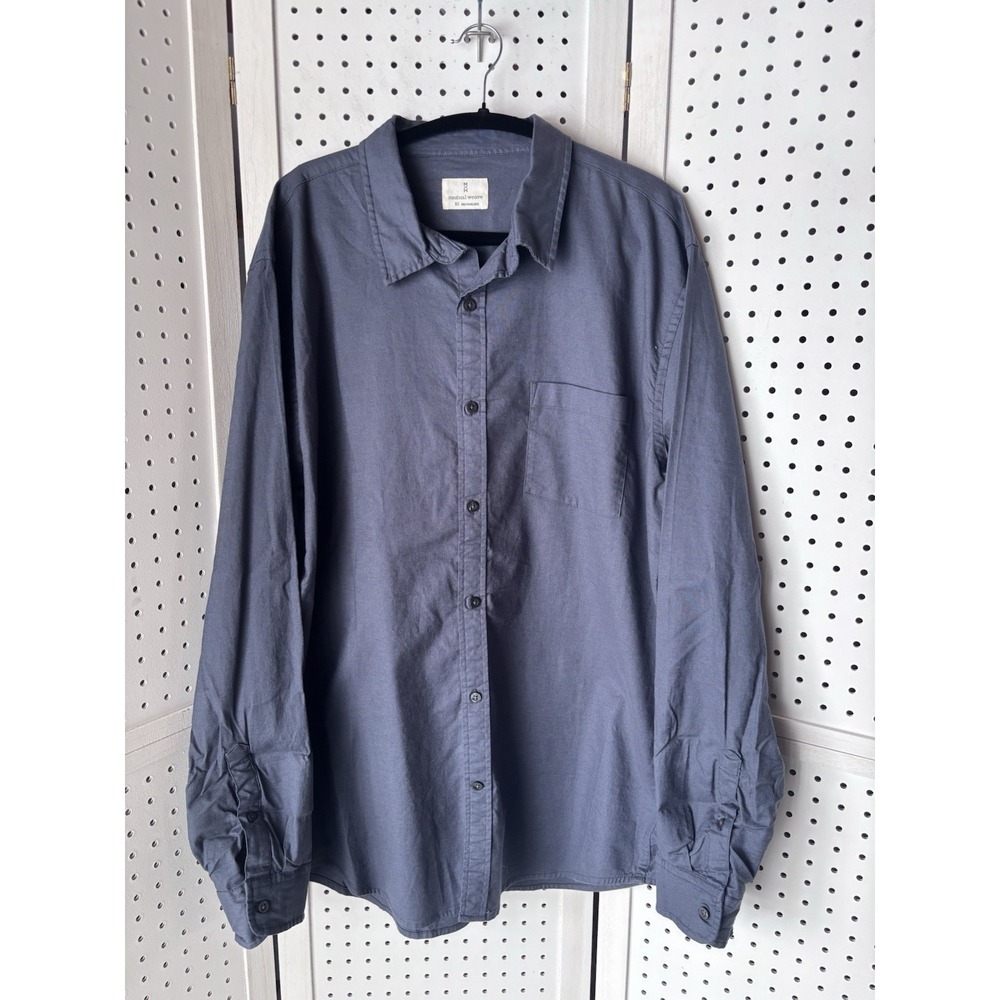 NWT Mutual Weave Men's XLT Blue‎ Casual Button Down Long SLV Shirt Cotton